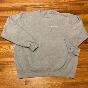 90s Champion script reverse weave crewneck sweatshirt grey embroidered XL/XXL